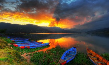 Stacks of lakes in Nepal